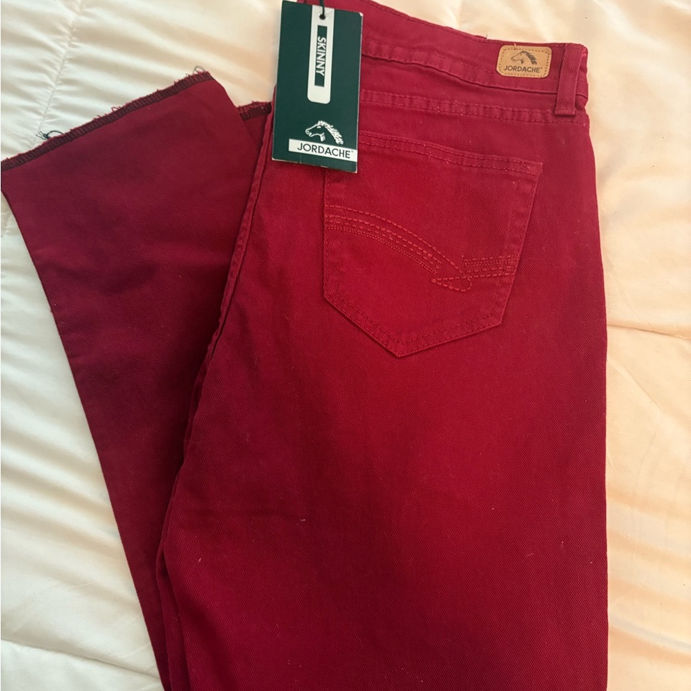 Jordache Women’s Bold Red Skinny Jeans